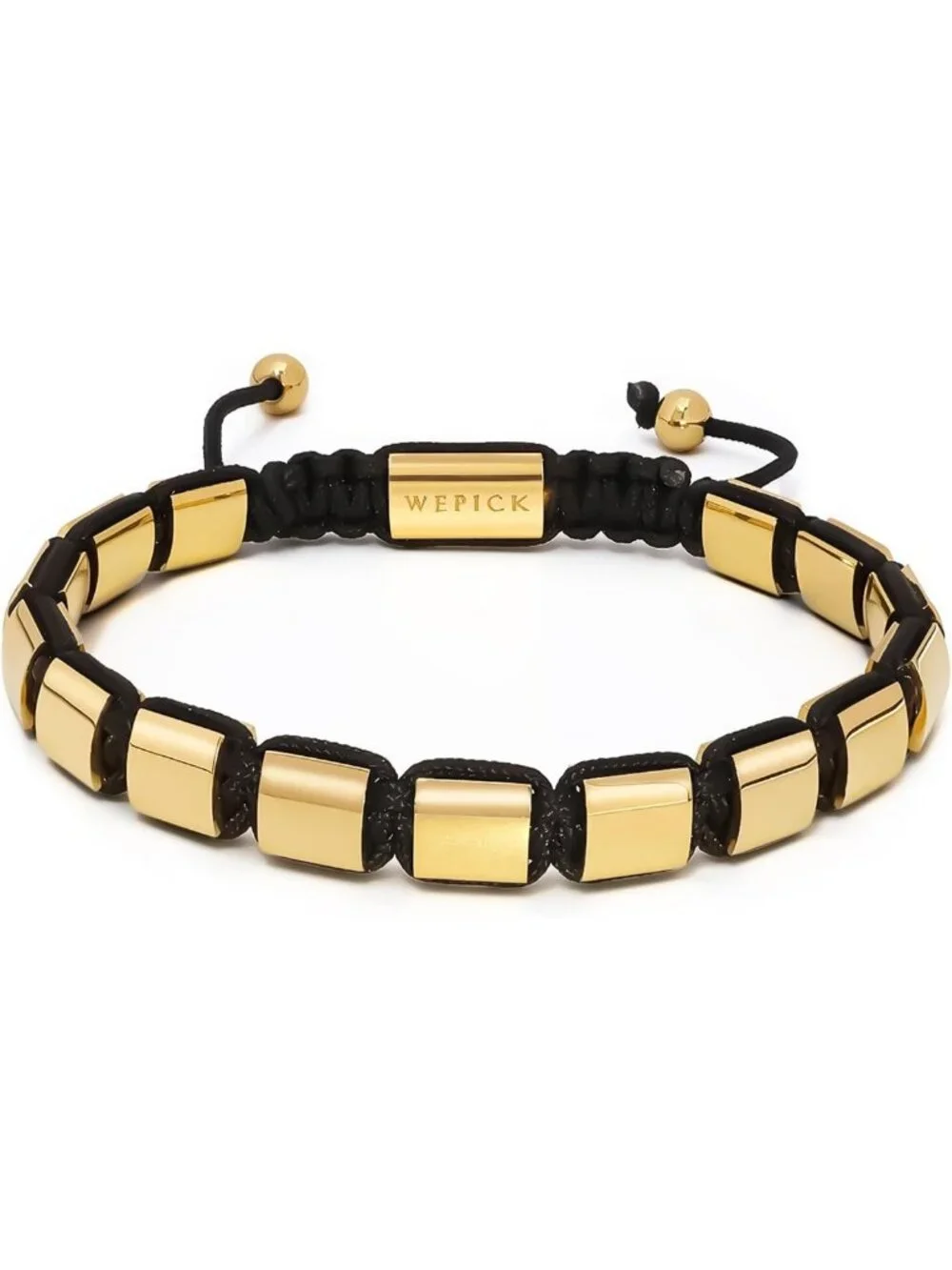 Men's Adjustable 18K Gold Plated Chain Link Bracelet with Beads - Stylish